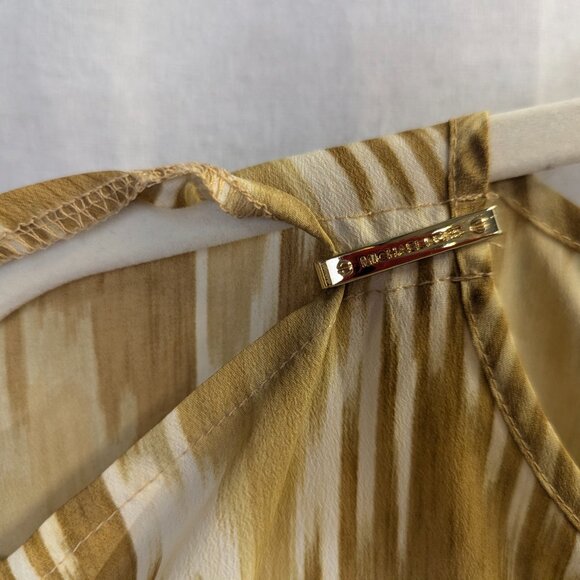 Michael by Michael Kors Gold Patterned Cold Shoulder Blouse Size Small - Picture 4 of 14